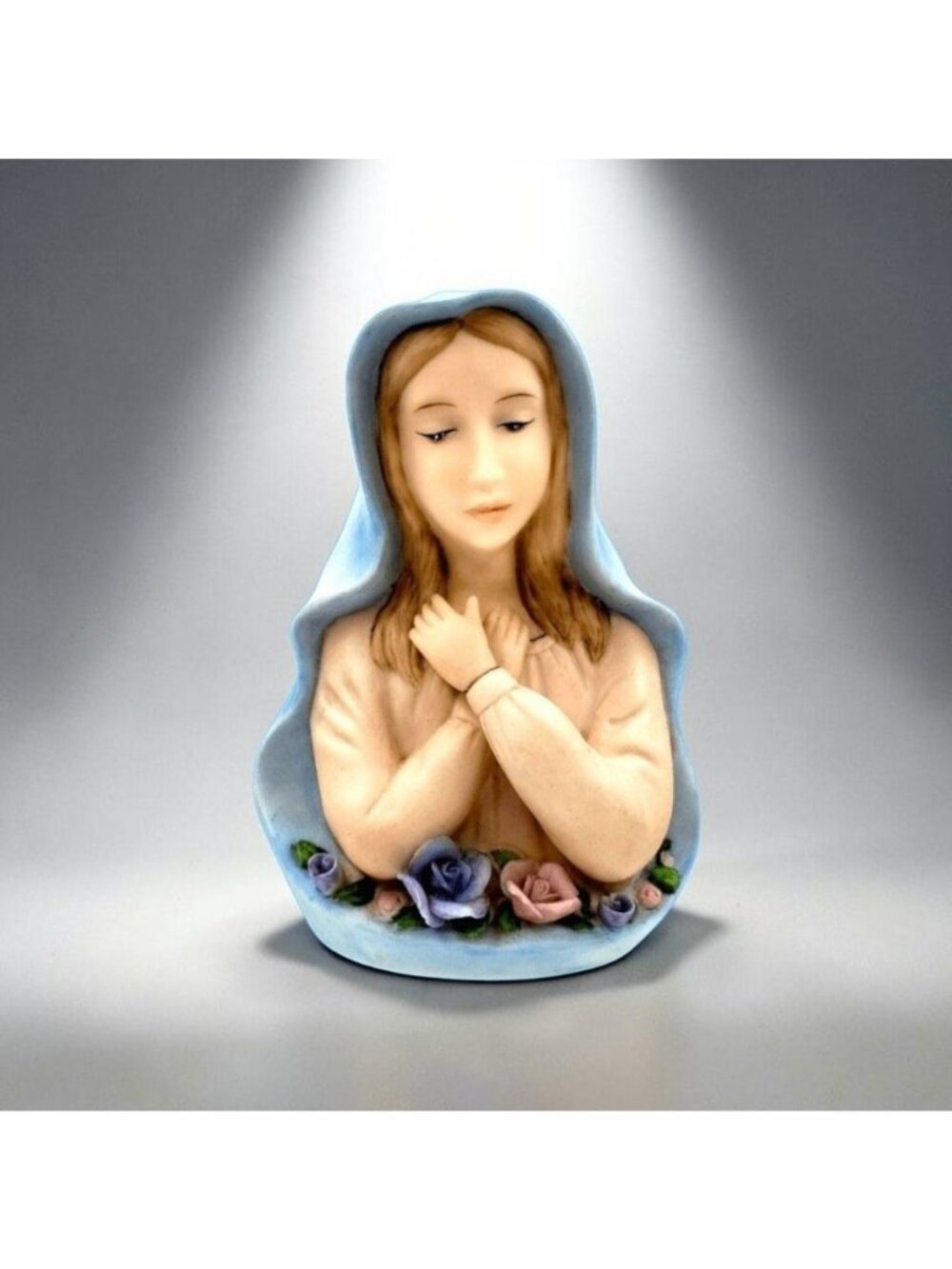 Vintage 1996 Lefton Madonna Virgin Mary Figurine Roses Geo Z Lefton SRN 10769